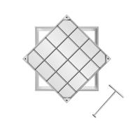 DYUNCZ Couvercle de Regard et Cadre Invisibles en Acier Inoxydable, Couvercle Fosse Septique Carré Encastré Robuste, pour Fosse Septique de Parking, de Jardin ou de Trottoir(80x80 x 8 m/31.5x31.5x3)