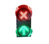 DYUNCZ Feu Tricolore Rouge et Vert 2 en 1, Croix Rouge et Flèche Verte Stop Go, Feu de Signalisation pour Route, Feu de Signalisation, Extérieur Étanche IP65 Industriel LED Feu Stop (Color : AC 220V)