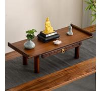 DYUNCZ Table D'autel Bouddhiste, Autel Bouddhiste avec Plateau Coulissant, Petite Table D'autel Sculptée, for Statues de Bouddha et Offrandes Sacrificielles sur Bureau(54x25x18.5cm)