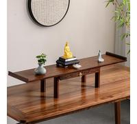 DYUNCZ Table D'autel Bouddhiste, Autel Bouddhiste avec Plateau Coulissant, Petite Table D'autel Sculptée, for Statues de Bouddha et Offrandes Sacrificielles sur Bureau(100x25x18.5cm)