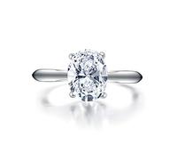 DYUNQ Bague de fiançailles 2 carats pour femme, solitaire poire/ovale/princesse/bague ronde en argent sterling 925 avec oxyde de zirconium cubique plaqué or blanc fin, 10, Pierre, Zircone cubique