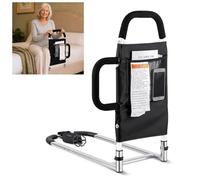 Dyvio Barrière de lit pour personnes âgées - Conforme à la norme ASTM, rail d'aide au lit avec double barres d'appui, protection contre les chutes et poche de rangement pour très grand lit, lit double