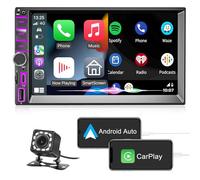 DYWSWINN Autoradio Double DIN avec écran Carplay Android avec écran 7" Car Play Auto Radio 2 DIN écran Tactile 2 DIN Bluetooth, GPS Navi, AM/FM/RDS, TF, SWC, IP67 Caméra de recul