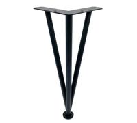 DYYEUAVT 1 PC 20 cm-40 cm Pieds de Table en Fer doré quincaillerie en métal Pied de Meuble en Acier Inoxydable Armoire à Inclinaison réglable(Black-35cm-1pcs)