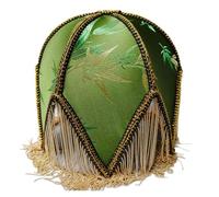 DYYEUAVT Abat-Jour de Lampe de Table à Pompon Vert, Abat-Jour de Chevet en Tissu rétro, Lampe de Chevet Classique à Franges perlées