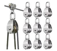 DYYEUAVT Bloc De Poulie De Grue Rotatif en Acier Inoxydable, Crochet Pivotant De Levage De Câble Métallique, Roue De Remorquage À Double Suspension(M50,3pcs)
