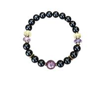 DYYEUAVT Bracelet de perles en pierre naturelle - Cadeau de Noël - Pour homme et femme, taille unique, Agate