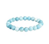 DYYEUAVT Bracelet de perles en pierre pour femme Bleu mer rayé rond Corde élastique Bijoux féminins, taille unique, 7-8 mm_Bleu, Agate