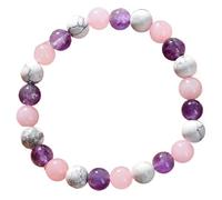 DYYEUAVT Bracelet de Sommeil équilibrant Aura à la Mode, Bracelet de Sommeil en Pierre de 8mm, Turquoise Blanc, améthyste, Quartz Rose, 1 pièce