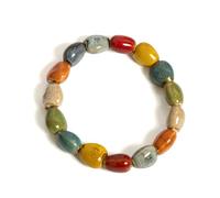 DYYEUAVT Bracelet élastique coloré en forme d'étoile de mer et de coquillages en céramique pour femme et adolescente, taille unique, Agate