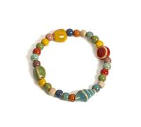 DYYEUAVT Bracelet élastique coloré en forme d'étoile de mer et de coquillages en céramique pour femme et adolescente, taille unique, Agate