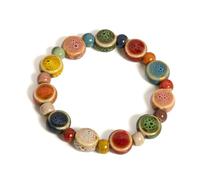 DYYEUAVT Bracelet élastique coloré en forme d'étoile de mer et de coquillages en céramique pour femme et adolescente, taille unique, Agate