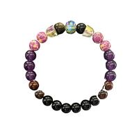 DYYEUAVT Bracelet élastique en perles de cristaux de 8 mm pour homme et femme, taille unique, 18 cm, Agate