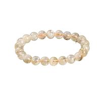 DYYEUAVT Bracelet en perles de pierre naturelle pour femme - Bracelet extensible fait à la main pour le yoga, taille unique, Perles 6 mm_Jaune clair, Agate