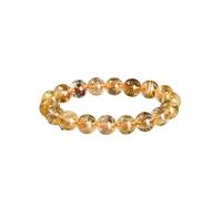 DYYEUAVT Bracelet en perles de quartz doré naturel pour homme et femme, taille unique, Agate