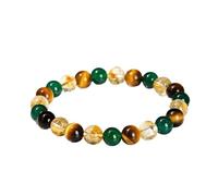 DYYEUAVT Bracelet en perles naturelles jaunes vertes mixtes pour femmes et hommes, taille unique, Agate