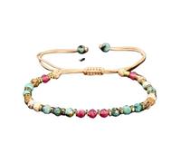 DYYEUAVT Bracelet tressé coloré à facettes en pierre naturelle pour femme, taille unique, Agate