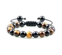 DYYEUAVT Bracelets à breloques réglables en pierre naturelle de 8 mm pour homme et femme, taille unique, Agate
