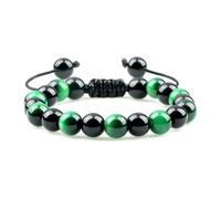 DYYEUAVT Bracelets à breloques réglables en pierre naturelle de 8 mm pour homme et femme, taille unique, Agate