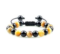 DYYEUAVT Bracelets à breloques réglables en pierre naturelle de 8 mm pour homme et femme, taille unique, Agate