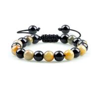 DYYEUAVT Bracelets à breloques réglables en pierre naturelle de 8 mm pour homme et femme, taille unique, Agate