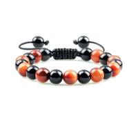 DYYEUAVT Bracelets à breloques réglables en pierre naturelle de 8 mm pour homme et femme, taille unique, Agate