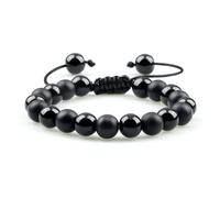 DYYEUAVT Bracelets à breloques réglables en pierre naturelle de 8 mm pour homme et femme, taille unique, Agate