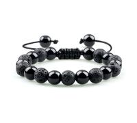 DYYEUAVT Bracelets à breloques réglables en pierre naturelle de 8 mm pour homme et femme, taille unique, Agate