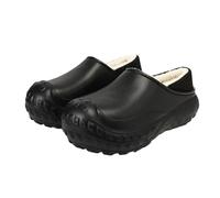 DYYEUAVT Chaussures Unisexes en Coton for la Maison, Pantoufles Chaudes en Peluche for Hommes et Femmes, imperméables, Chaussures de Jardin d'hiver, Sabots d'extérieur à Fond épais(Black,38-39)