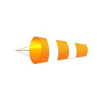 DYYEUAVT Drapeaux Coupe-Vent réfléchissants Suspendus 60/80/100cm, indicateurs de Direction du Vent for l'extérieur, aéroport, Jardin, Ferme, Mesure girouette(C-Orange-White,100cm)