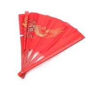 DYYEUAVT Éventail de Tai Chi Éventail de Tai Chi Éventail Traditionnel Kung Fu Éventail d'arts Martiaux Éventail d'entraînement de Wushu à Tenir à la Main Éventail Pliable(Red)