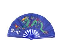 DYYEUAVT Éventail de Tai Chi Éventail de Tai Chi Éventail Traditionnel Kung Fu Éventail d'arts Martiaux Éventail d'entraînement de Wushu à Tenir à la Main Éventail Pliable(Blue)
