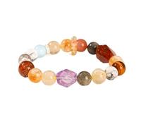 DYYEUAVT Lot de 2 bracelets en quartz de couleur naturelle rugueuse pour couple, taille unique, Agate