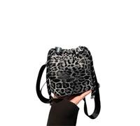 DYYEUAVT Mini sac seau en cuir léopard for femme, sac à bandoulière, petit sac for téléphone, sac à bandoulière avec cordon de serrage, large sangle(Color3)