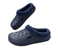 DYYEUAVT Pantoufles d'hiver Chaudes en Fourrure for Hommes et Femmes, Chaussures d'intérieur Confortables en Coton, Sabots décontractés en Peluche Douce(Blue,37-38)