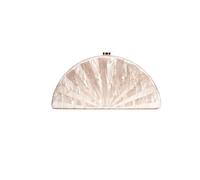 DYYEUAVT Pochette de soirée en forme d'éventail for femme, sac à bandoulière avec chaîne tendance, sac à main de luxe for fête de mariage(Apricot)