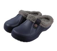 DYYEUAVT Sabots doublés de fourrure for femmes, pantoufles imperméables, chaussures de jardin, hiver chaud en peluche, pantoufles pelucheuses for intérieur et extérieur(Deep Gray,37-38)