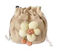 DYYEUAVT Sac à bandoulière avec cordon de serrage for femme, joli sac seau en toile, sac à main, sac messager for voyage et vacances(Khaki)