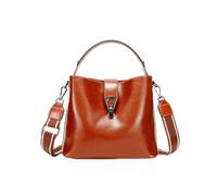 DYYEUAVT Sac à bandoulière en cuir de vache véritable for femme, style rétro et polyvalent, idéal for les déplacements quotidiens.(Brown)