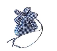 DYYEUAVT Sac à cordon décontracté à carreaux, joli petit sac à bandoulière en tissu, sac de rangement de grande capacité, sac à main à fleurs for femmes(Blue)