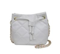 DYYEUAVT Sac à main for femme, sac à bandoulière, sac seau, sac à cordon, petit sac carré, sac à chaîne en PU(White)
