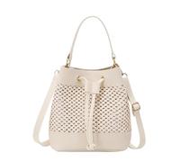DYYEUAVT Sac bandoulière en paille avec poche for les déplacements, sac seau à cordon, sac messager, sac de plage grande capacité, sac à bandoulière for filles(Beige)