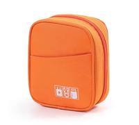 DYYEUAVT Sac de Rangement Portable for câbles de données Oxford, étanche, for Banque d'alimentation USB, étui de Rangement for écouteurs, Pochette de Voyage for Accessoires numériques(Orange)