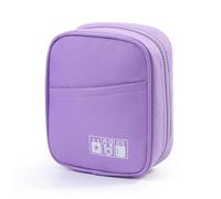 DYYEUAVT Sac de Rangement Portable for câbles de données Oxford, étanche, for Banque d'alimentation USB, étui de Rangement for écouteurs, Pochette de Voyage for Accessoires numériques(Purple)