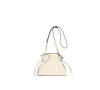 DYYEUAVT Sac seau à bandoulière simple for femme, petit sac à cordon en cuir véritable, sacs for dames(WHITE)