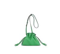 DYYEUAVT Sac seau à bandoulière simple for femme, petit sac à cordon en cuir véritable, sacs for dames(Green)