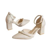 DYYEUAVT Sandales Élégantes À Talons Hauts Avec Bout Fermé Et Talon Épais, Chaussures De Demoiselle D'honneur À Une Bride, Style D'été