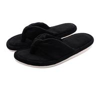 DYYEUAVT Women Home Slippers Open Toes Cozy Fur Flip-flops Winter Indoor Flat Bottom Cloud Slipper Comfortable Shoes(Black,44-45)