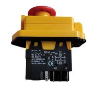 DZ-6 AC250V 15A 4 broches 5 broches interrupteur à bouton-poussoir d'arrêt d'urgence étanche IEC 60947-3 EN 61058-1(Color:4Pins)