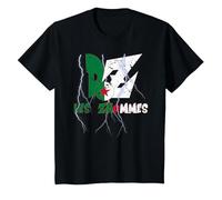 DZ Les ZHOMMES, Homme DZ, Vrai DZ ALGERIEN Maillot Algerie T-Shirt, Enfant, Noir, 8 Ans